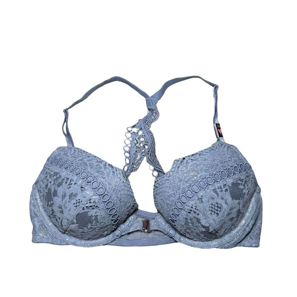 Victoria-s-secret Women's Silver and Blue Bra